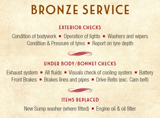 Bronze Fixed Price Service